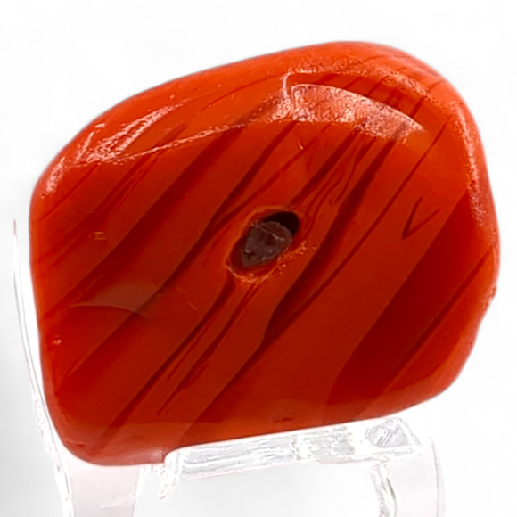 Orange Swirl Art Glass Pocket Stone Slag Tumbled Cullet Sorcerers Stone #4S92 - Picture 1 of 7